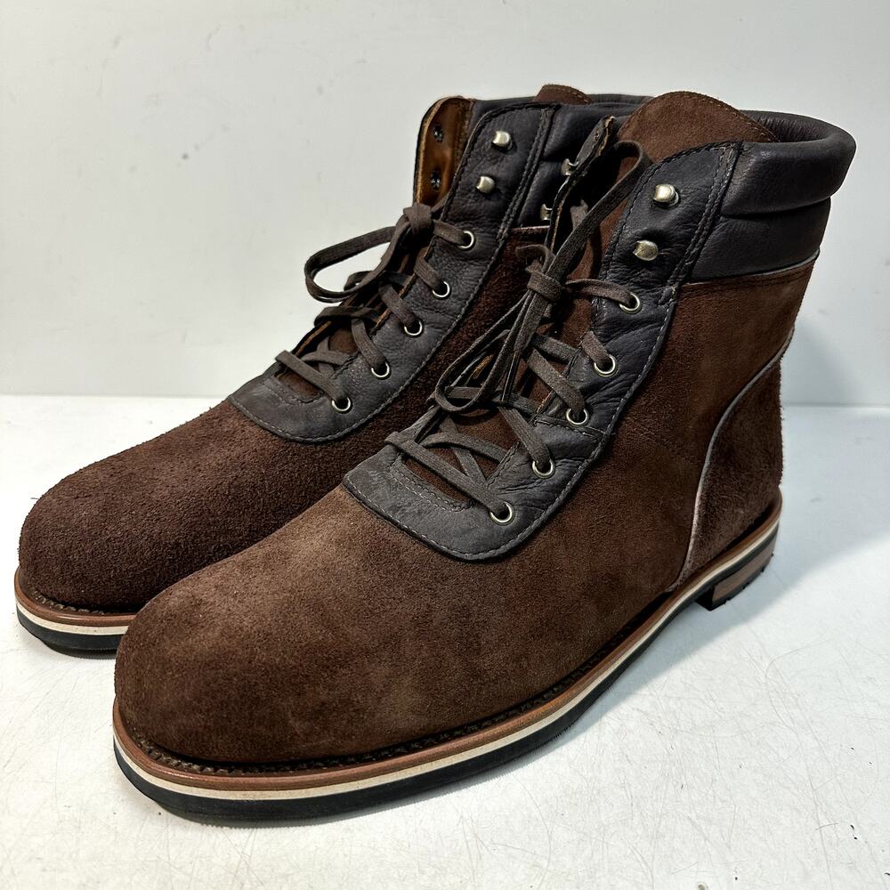 NWOT Rancourt & Co. x Helm Welden Boot Brown Suede Deerskin Made USA 13 Wide EE
